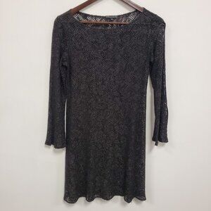Tessuto Womens Open Knit Metallic Fairy Grunge Mini Dress Size M Whimsigoth